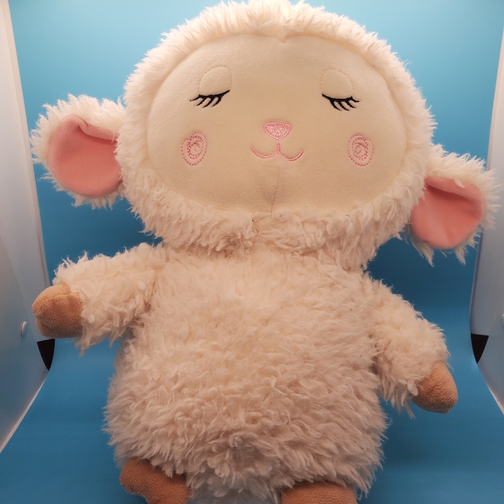Rare Korean plush sleeping sheep doll.